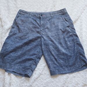 O'Neill Ventura Blue Gray Flat Front Hybrid Board Shorts 34 Beach Athleisure